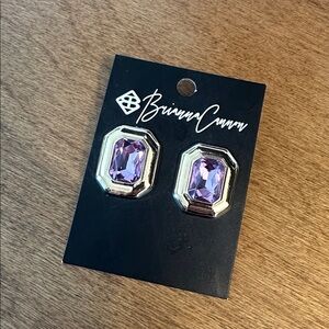 Brianna Cannon earrings pink jeweled stud NEW